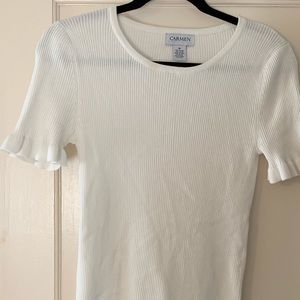 White bell short sleeve jersey shirt